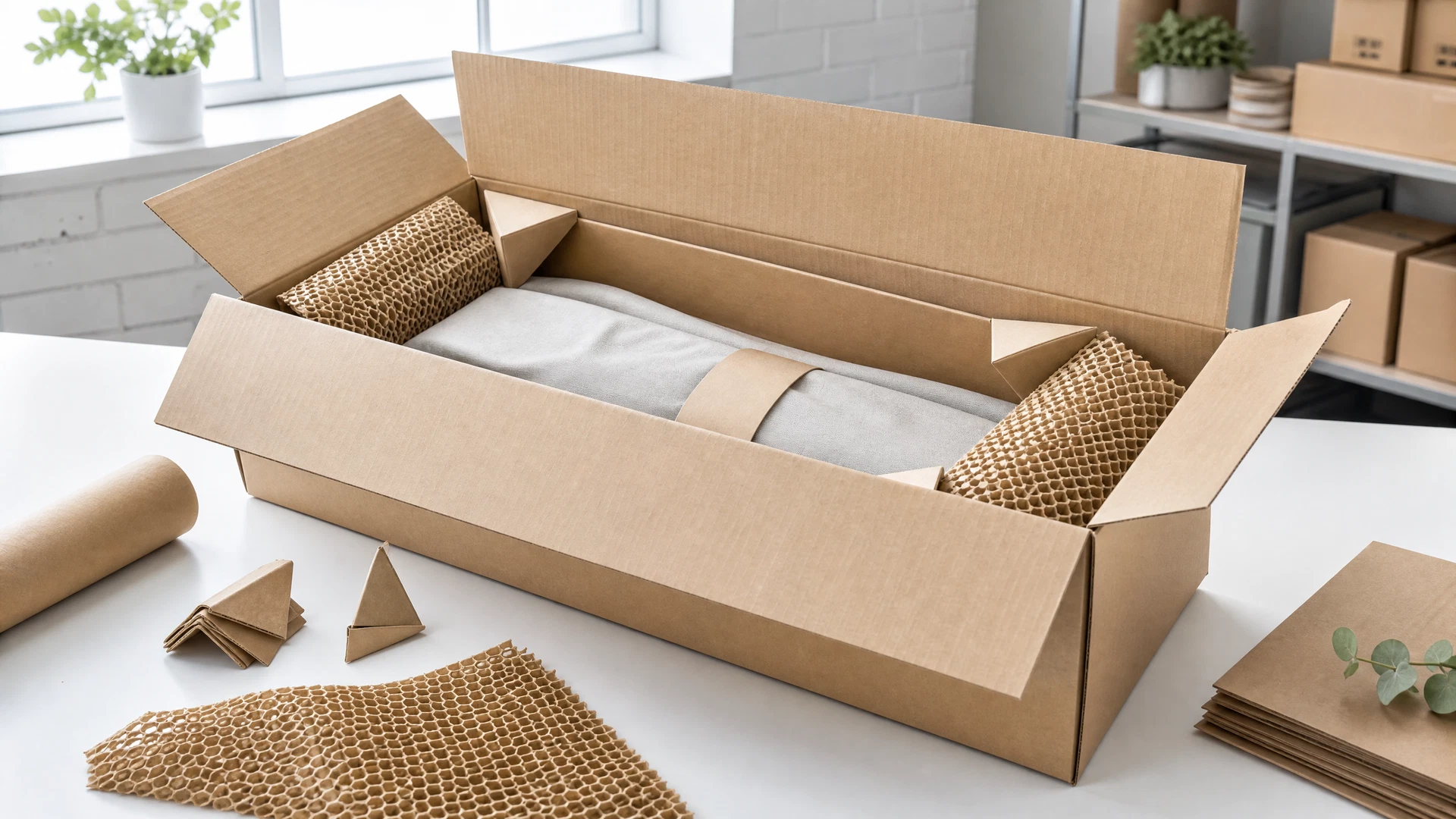 Kraft carton with fitted paper protection for premium golf bag packaging